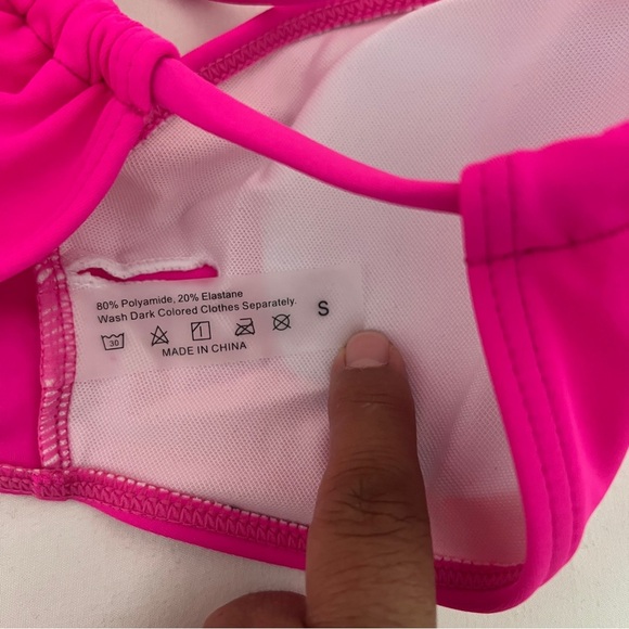 Women’s Size Small NWOT Chic Hot Pink Swimsuit and Coverup Pants Vacation Beach - Picture 8 of 9